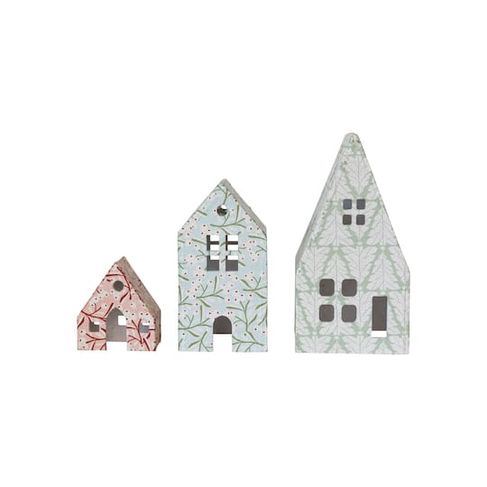 Hello Honey® Printed Paper Mache House Set with Berry & Tree Patterns